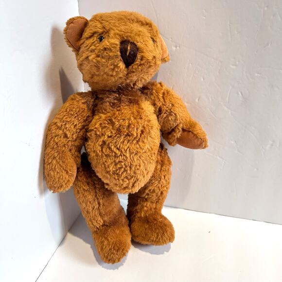 Handmade Jointed Brown Teddy Bear Fuzzy Round Sweet Face Stuffed Bear - Picture 8 of 8